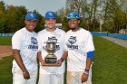 Baseball vs Babson  Wheaton College Baseball players celebrate their victory over Babson to win the NEWMAC Championship for the third year in a row. - (Photo by Keith Nordstrom) : Wheaton, baseball, NEWMAC